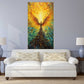 Large firebird canvas print, framed oil painting wall art, colorful hanging wall decor, floater frame bedroom artwork, bright gift wall art