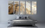 Large abstract wall art, grey gold canvas print, conceptual multi panel artwork, 3 piece hanging wall decor, modern print bedroom wall art