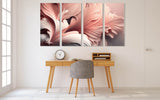 Large floral wall art, pink three piece artwork, multi panel abstract hanging wall decor, petals canvas print for bedroom, artwork for gift
