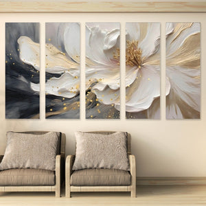 Floral canvas print, large three panel wall art, big flower artwork, 3D multi piece wall art, bedroom wall art, botanical artwork for gift