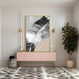 Abstract printable wall art, framed black white canvas print, contemporary floating frame artwork, modern living room wall art, gift artwork