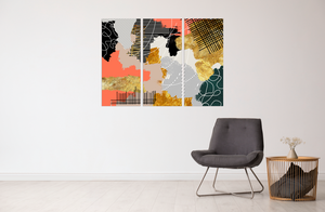 Home wall decor Abstract colorful painting large Modern abstract art Expressionist painting Abstract wall art 3 piece frame canvas