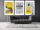 Zebra wall art paintings on canvas, home wall decor, printable wall art set of 3, picture quotes, minimalist wall art, yellow painting
