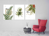 Botanical wall art paintings on canvas, home wall decor, printable wall art set of 3, floral canvas wall art, valentines day gift