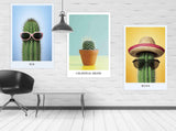 set of 3 prints, modern wall art paintings on canvas, home wall decor, printable wall art set of 3,  cactus painting, multi panel wall art