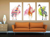 Set of 3 prints Giraffe print wall art paintings on canvas Home wall decor Printable wall art set of 3 Baby room wall decor