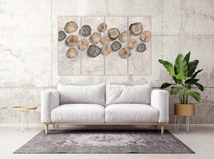 Wood wall art paintings on canvas, home wall decor, canvas painting, living room art, farmhouse wall decor, huge wall art, 5 panel canvas