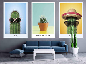 set of 3 prints, modern wall art paintings on canvas, home wall decor, printable wall art set of 3,  cactus painting, multi panel wall art