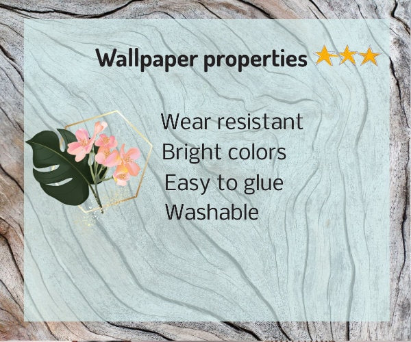 Wildflowers wallpaper, flowers wallpaper peel and stick, floral wall mural peel and stick, adhesive wallpaper, botanical removable wallpaper