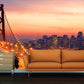 San francisco art City wall mural Vinyl wall murals mural peel and stick sunset wallpaper san francisco bridge san francisco canvas