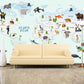 Animal world map World map mural Removable wallpaper Textured wallpaper nursery wallpaper vinyl wallpaper modern wallpaper wall print art