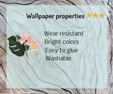 Tropical wallpaper Leaf Removable wallpaper Peel and Stick Self Adhesive Exotic Plant Flower Wall Mural Removable Herb prints wall art