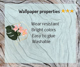Feather wallpaper peel and stick mural Blue abstract bedroom wallpaper Removable wallpaper Textured wallpaper vinyl wallpaper