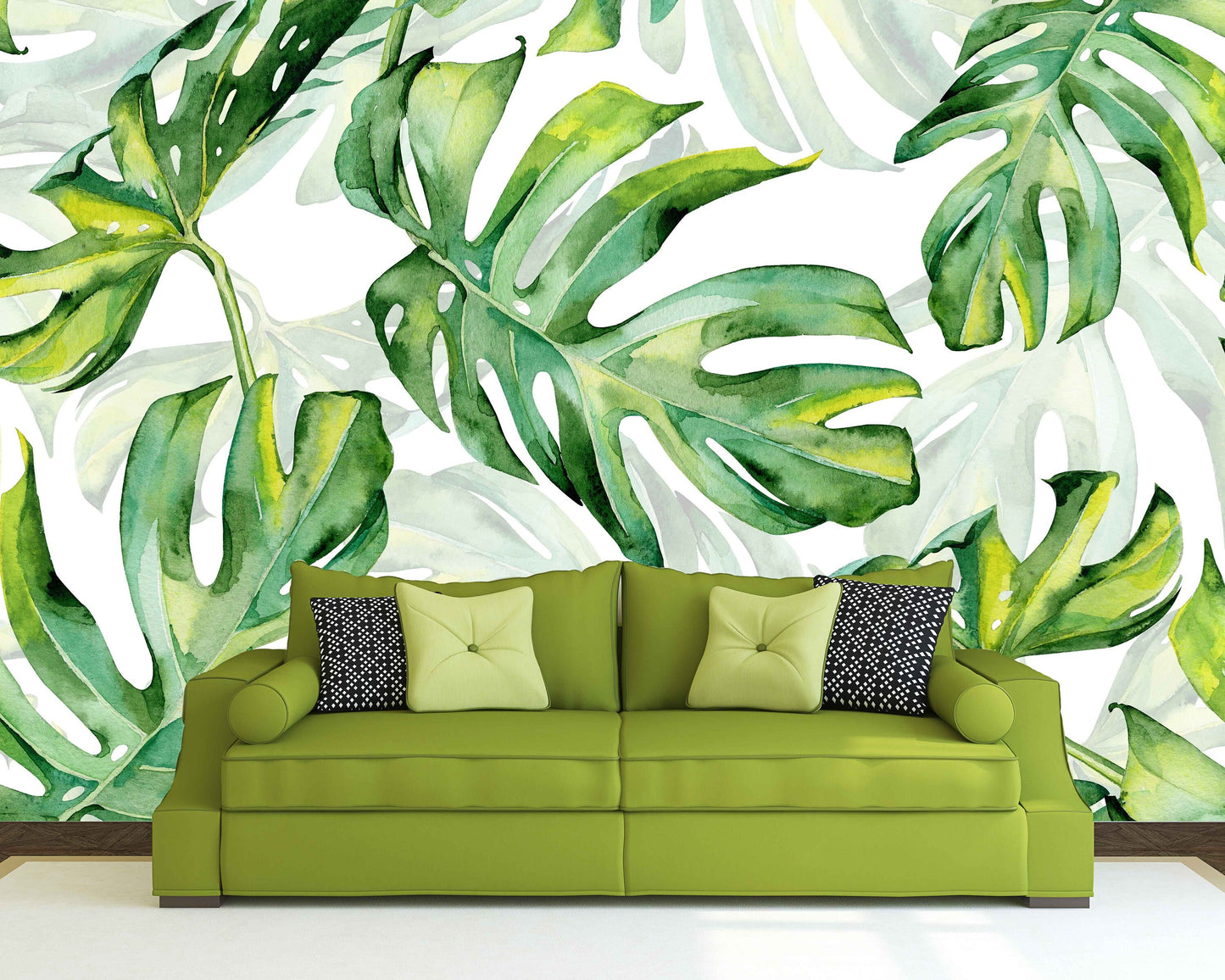 Monstera peel and stick wallpaper Tropical wallpaper Leaf Removable wallpaper Textured wallpaper vinyl wallpaper modern wallpaper