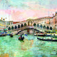 Vintage city mid modern retro century Venice vintage poster prints city wall mural peel and stick removable self adhesive wall covering