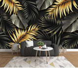 Tropical Leaf Removable Textured fabric peel and stick wallpaper modern vinyl wall mural living room wall decor bedroom covering decoration