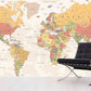 World map mural Removable wallpaper Textured wallpaper fabric wallpaper vinyl wallpaper modern wallpaper wall print art detailed world map