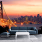 San francisco art City wall mural Vinyl wall murals mural peel and stick sunset wallpaper san francisco bridge san francisco canvas