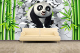 Panda wall art kids Animal Removable Textured wallpaper nursery wall mural vinyl modern wallpaper wall print art