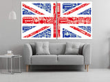 United kingdom flag canvas, modern wall art multi panel canvas trendy art, patriotic wall art, large canvas art, extra large wall art
