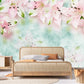 Flowers wallpaper Floral Peel and stick wallpaper Wall mural peel and stick adhesive wallpaper Botanical removable wallpaper