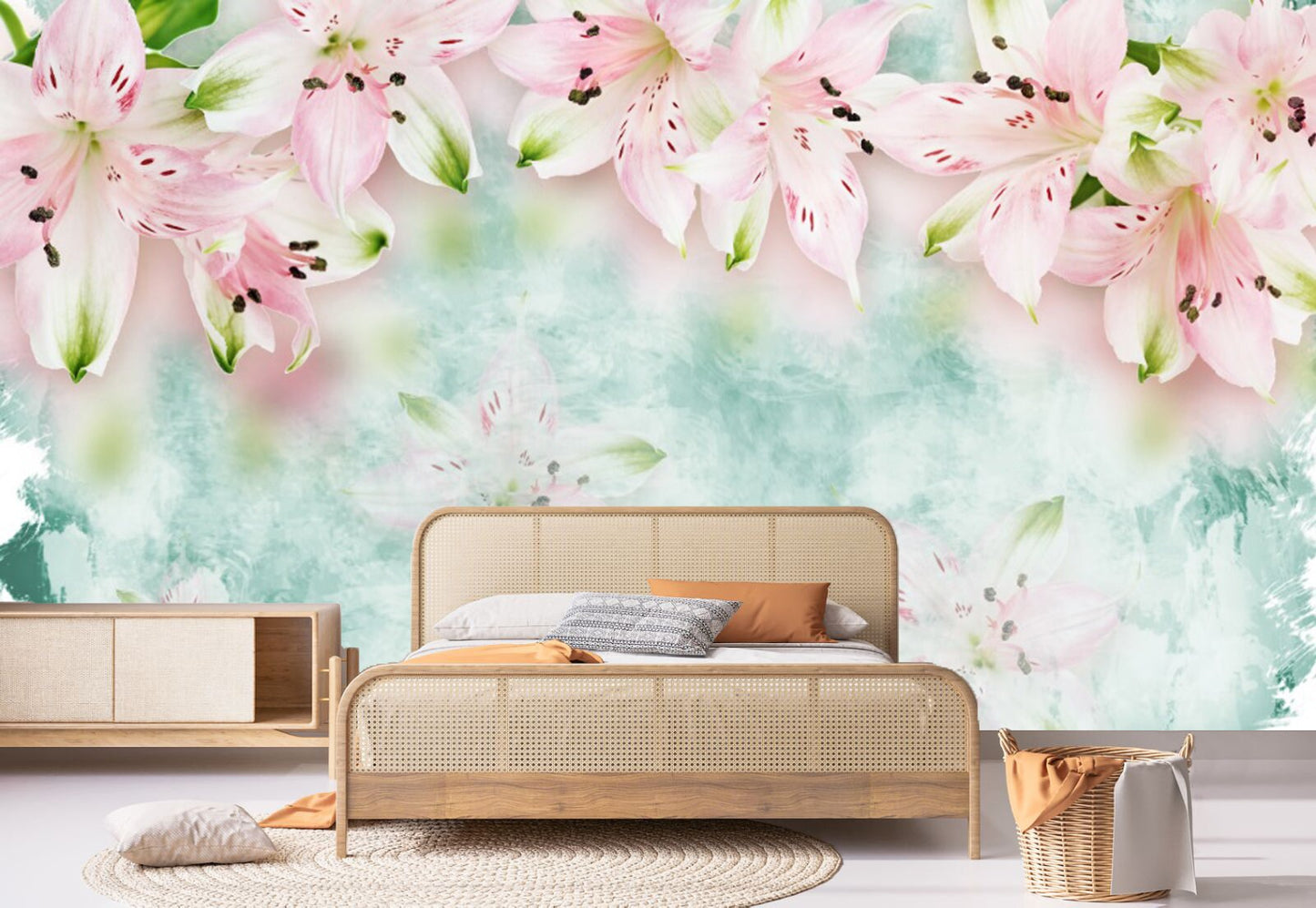 Flowers wallpaper Floral Peel and stick wallpaper Wall mural peel and stick adhesive wallpaper Botanical removable wallpaper
