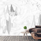 Smoky mountains wall art Marble wallpaper Abstract wallpaper Peel and stick wallpaper removable wallpaper Black and white wallpaper