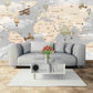 Kids world map World map mural Removable wallpaper Textured wallpaper nursery wallpaper vinyl wallpaper modern wallpaper wall print art