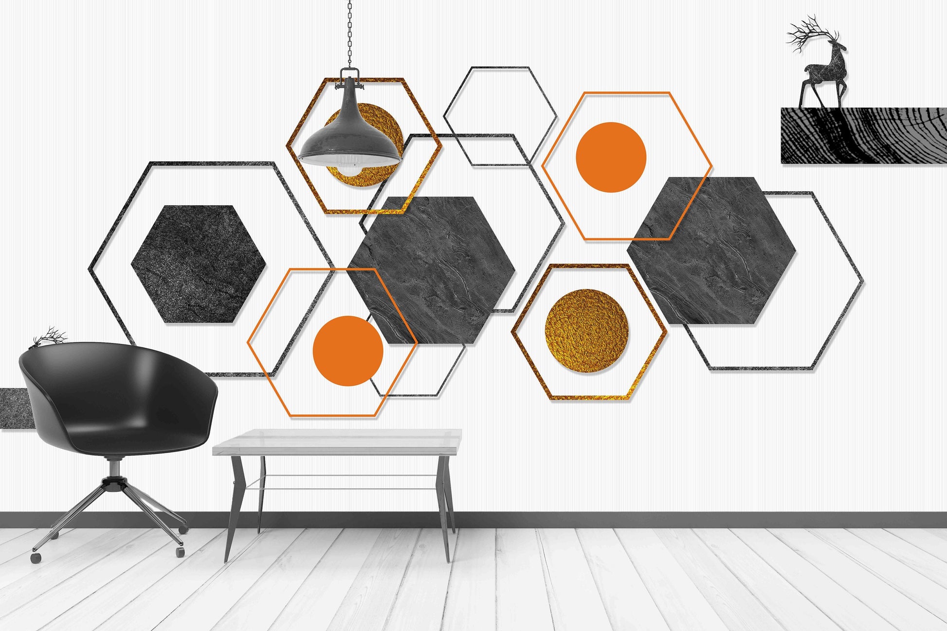 Geometric wallpaper 3d wall mural Abstract wallpaper Peel and stick wallpaper Photo wallpaper Black and white art removable wallpaper