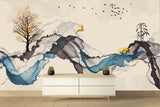 Japanese wall art Self adhesive mural Abstract wallpaper Minimalist wall decor Peel and stick wallpaper removable wallpaper Bedroom decor