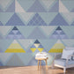 Blue wallpaper peel and stick Blue removable wallpaper Geometric wallpaper Geometric wall decal Abstract wallpaper Blue and yellow wallpaper