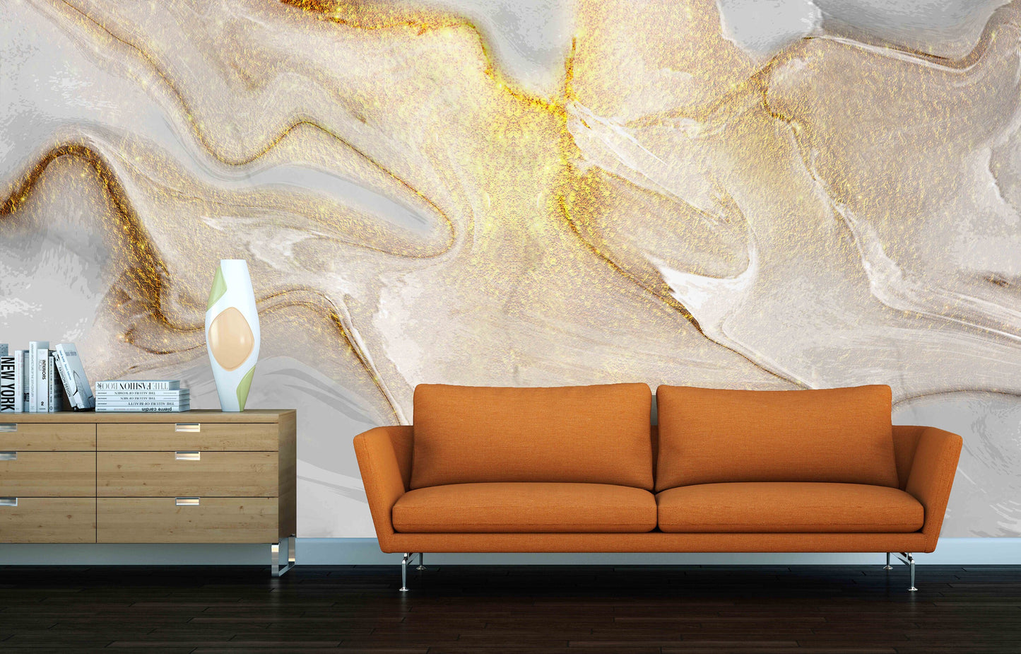 Marble Wall Mural Peel and Stick Self Adhesive Removable Abstract Wallpaper Gold Wallpaper Living Room Bedroom wall decor fluid art