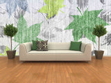 Abstract wallpaper Leaf wall decal Minimalist wall decor Peel and stick wall mural kitchen removable art deco wallpaper wall covering