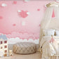Nursery girl Blush wallpaper Peel and stick wall mural prints Removable Textured wallpaper kids wall art covering