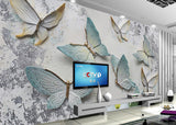 Butterfly wall stickers 3d stereoscopic wallpaper peel and stick Minimalist wall decor Modern wall mural bedroom removable wall covering