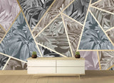 Dark tropical wallpaper Geometric patterns wallpaper Self adhesive mural Peel and stick Wall mural prints Home wall decor