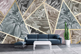 Dark tropical wallpaper Geometric patterns wallpaper Self adhesive mural Peel and stick Wall mural prints Home wall decor