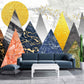 Geometric wallpaper mountains wall mural peel and stick, modern abstract wallpaper nature wall covering removable wall decoration