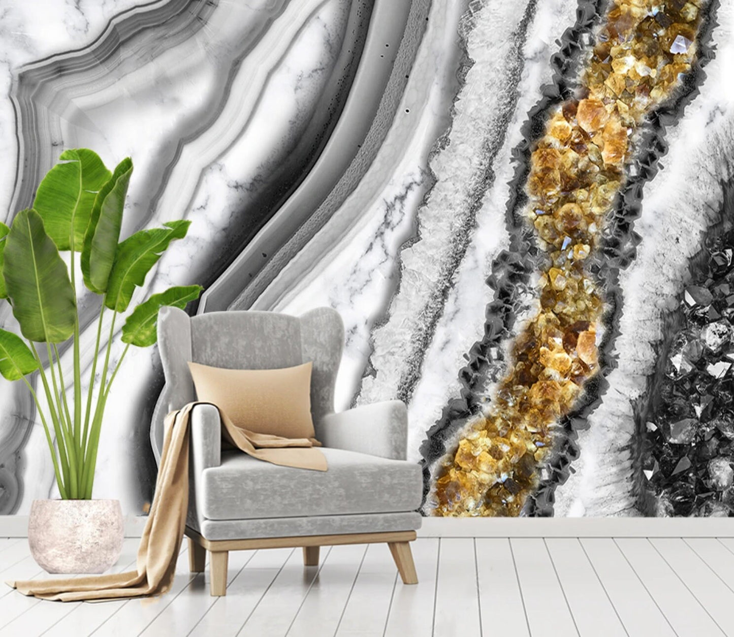 Marble wallpaper peel and stick Grey marble wallpaper Art deco wallpaper Peel and stick Wall mural prints Home wall decor