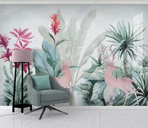Tropical art Peel and stick wallpaper Herb prints wall art Self adhesive mural Home wall decor wall mural prints exotic wallpaper
