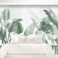 Green Banana Leaves Peel and stick Herb prints wall art Self adhesive mural Tropical art Textured wallpaper Green watercolor leaves clip art