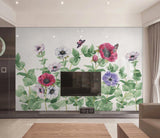 Flowers wall mural Floral Peel and stick Photo Textured adhesive wallpaper Botanical removable wallpaper wall covering