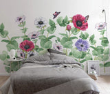 Flowers wall mural Floral Peel and stick Photo Textured adhesive wallpaper Botanical removable wallpaper wall covering