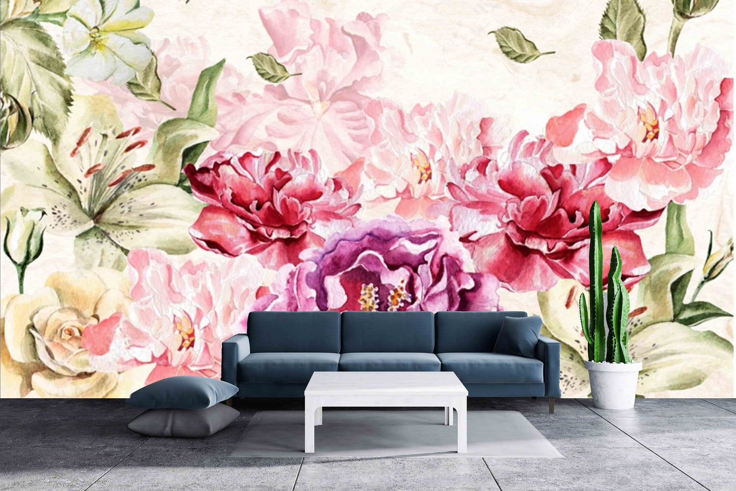 Peel and stick Climbing rose Wall mural decor for bedroom Home wall decor Murals for girls Flower wall backdrop Textured adhesive