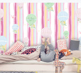 Nursery girl Blush wallpaper mural peel and stick Playroom wall decor Removable wallpaper Hot Air Balloon wallpaper Wall mural photography