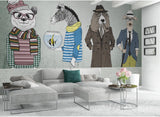 Peel and stick wall mural Modern Removable wall decor Textured fabric vinyl wallpaper animals wallpaper wall covering stick on wallpaper