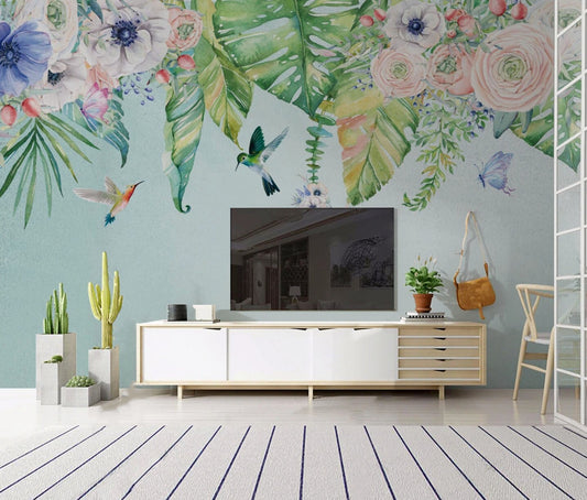 Boho wallpaper Flower wallpaper Floral Peel and Stick wall mural Self Adhesive Removable wallpaper Living Room Bedroom wall decoration