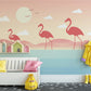 Exotic wall mural Tropical peel stick nursery wallpaper removable Modern wallpaper peel and stick pink Wall decoration