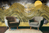 Black gold abstract wallpaper for walls modern Peel and stick wall mural canvas, vinyl Photo wallpaper Bedroom wall decor