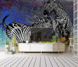 Zebra wallpaper Peel and stick adhesive temporary wall mural 3d wallpaper painting on canvas wall decoration Bedroom Living Room